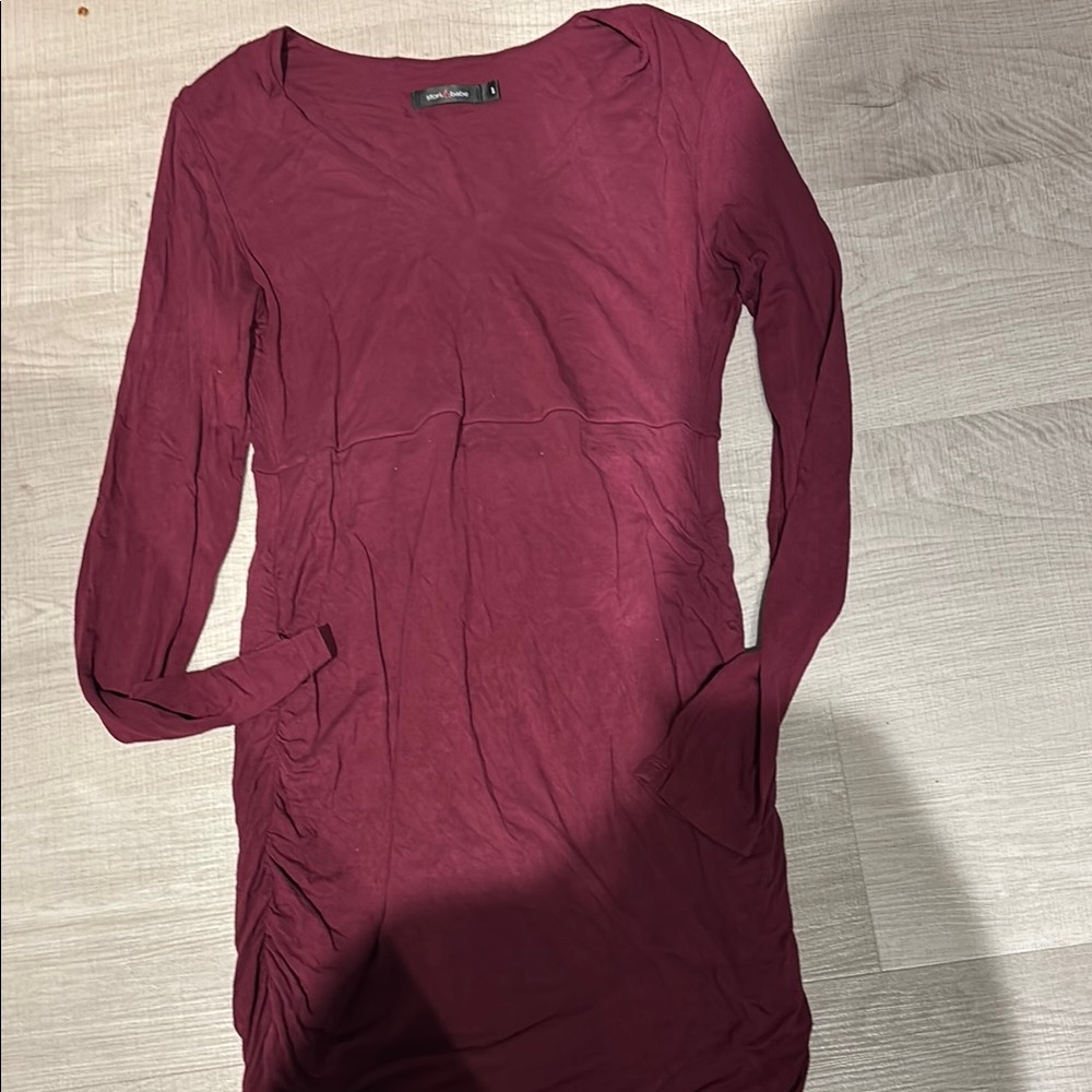 Burgundy Long Sleeve Dress